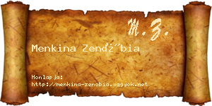 Menkina Zenóbia névjegykártya